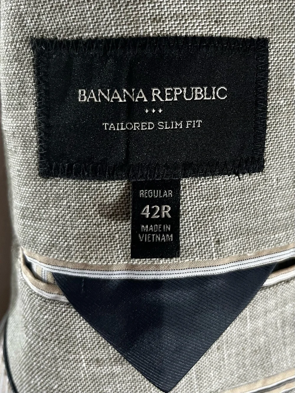 Banana Republic Light Gray Linen/ Cotton Blend Single-Breasted Blazer